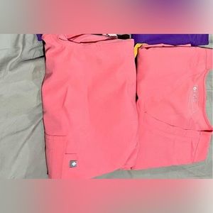 Neon pink scrubs set